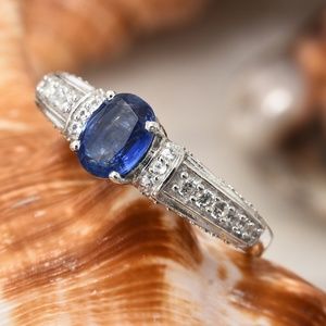 Himalayan Kyanite, Cambodian Zircon Ring Size 11